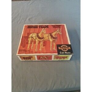 Vintage Wagon Masters Horse Team Old West Wooden Kit Model New Open Box